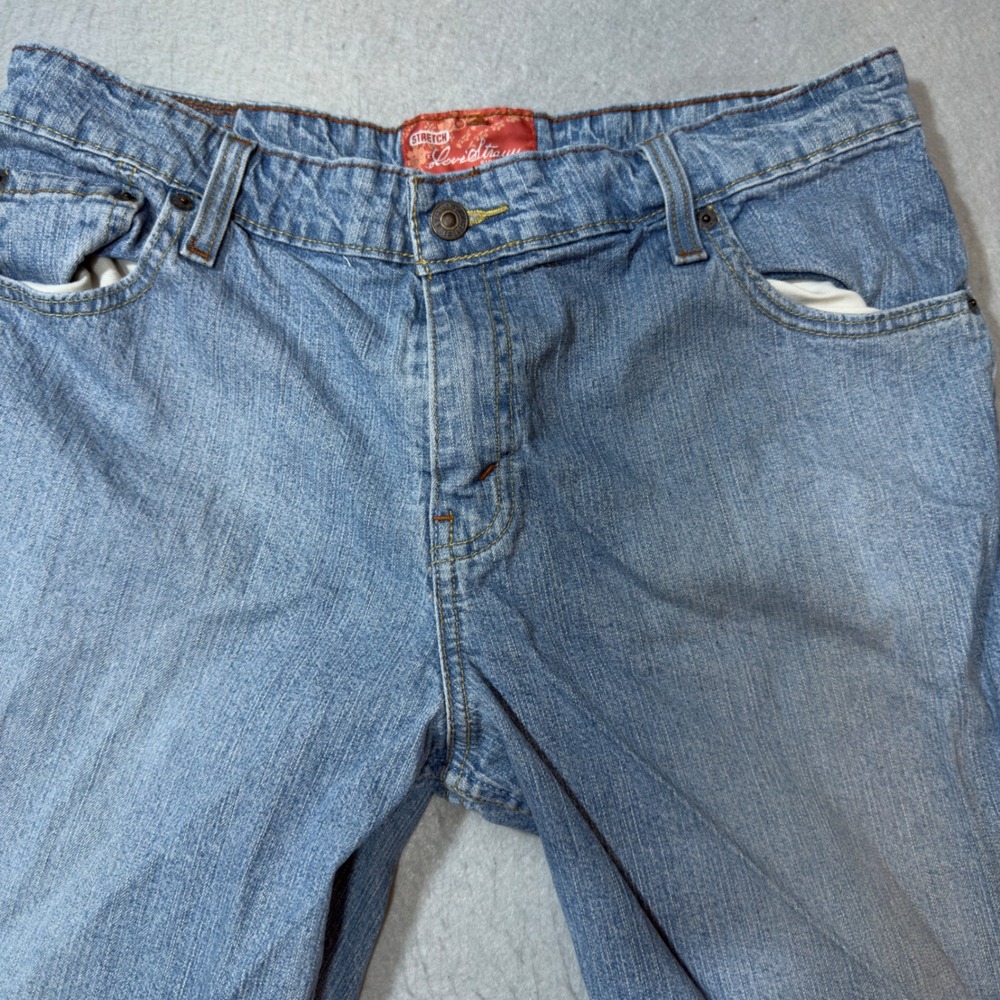 Levi Strauss Signature Jeans Womens 14 Light Blue Good Stretch Straight Leg